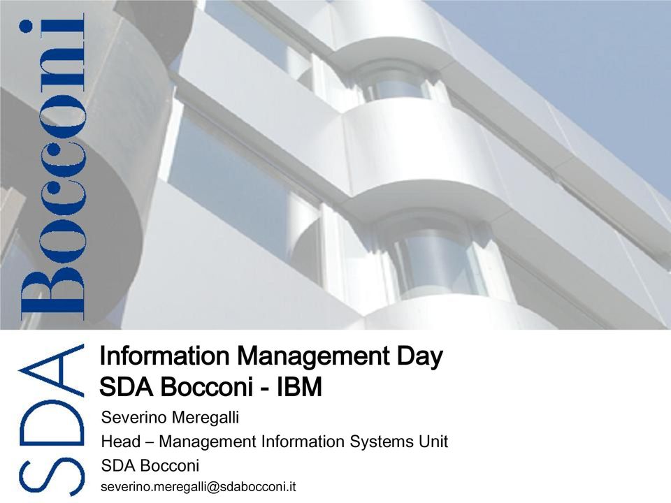 Systems Unit SDA Bocconi Copyright SDA Bocconi 2005