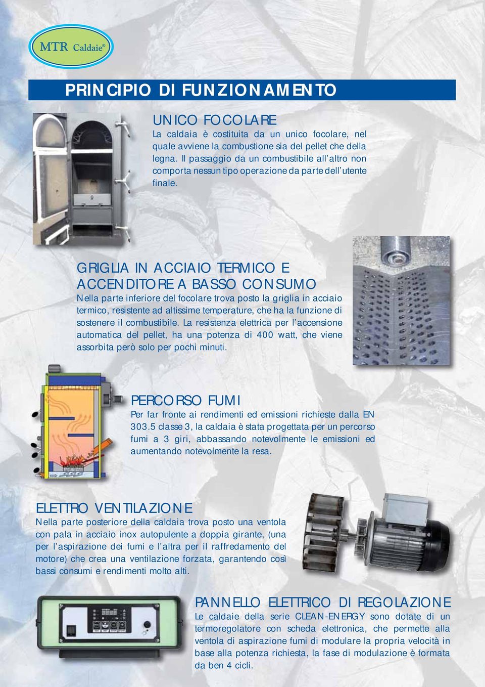 GRIGLIA IN ACCIAIO TERMICO E ACCENDITORE A BASSO CONSUMO Nella parte inferiore del focolare trova posto la griglia in acciaio termico, resistente ad altissime temperature, che ha la funzione di