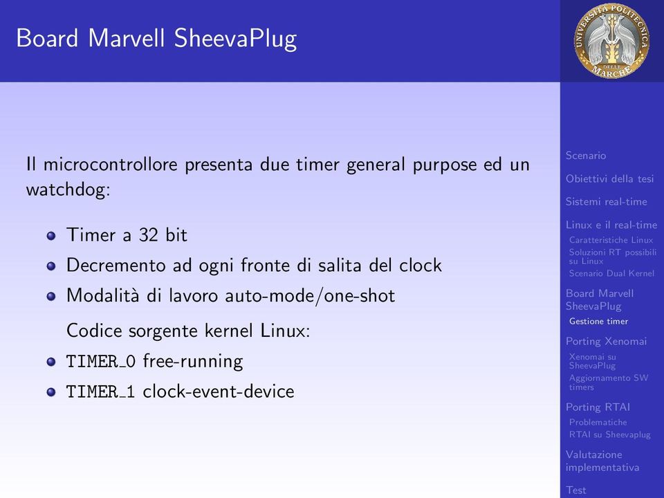 del clock Modalità di lavoro auto-mode/one-shot Codice