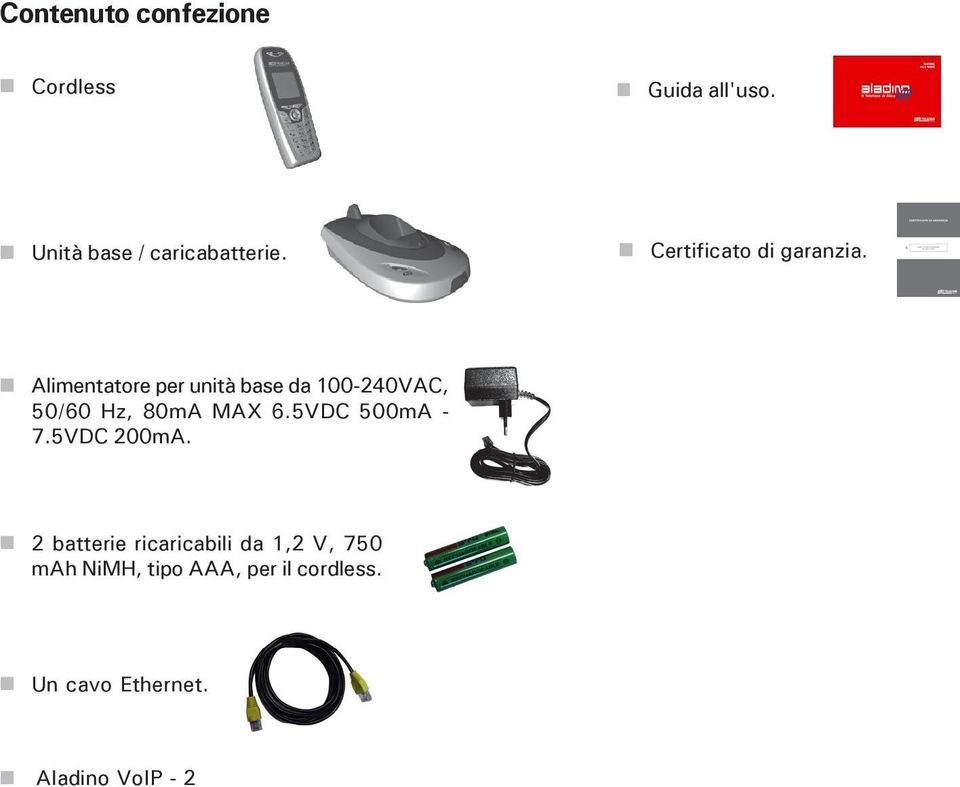 Alimentatore per unità base da 100-240VAC, 50/60 Hz, 80mA MAX 6.