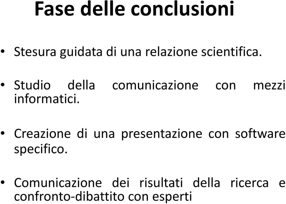 Creazione di una presentazione con software specifico.