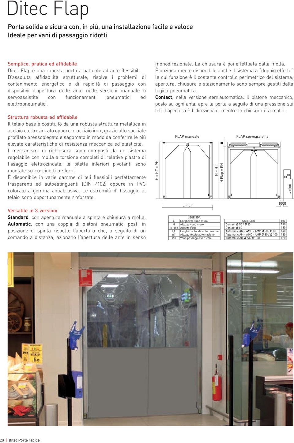 D assoluta affidabilità strutturale, risolve i problemi di contenimento energetico e di rapidità di passaggio con dispositivi d apertura delle ante nelle versioni manuale o servoassistite con