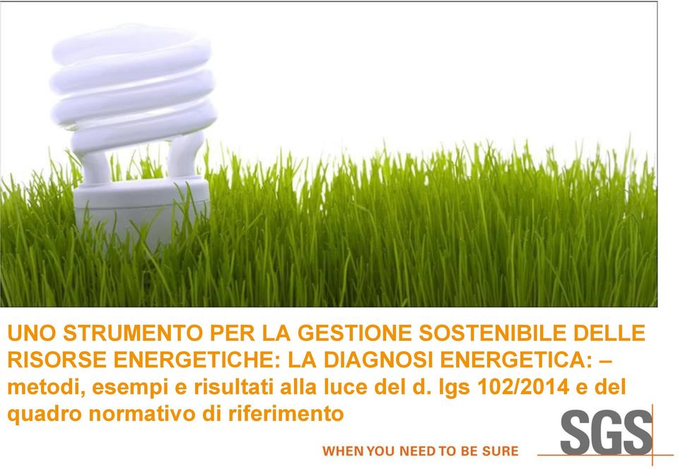 ENERGETICA: metodi, esempi e risultati alla