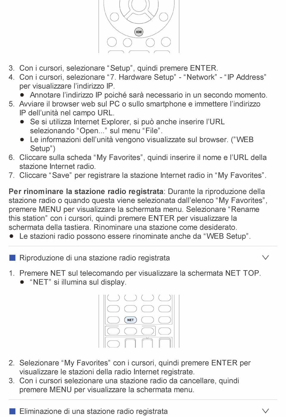 Se si utilizza Internet Explorer, si può anche inserire l URL selezionando Open... sul menu File. Le informazioni dell unità vengono visualizzate sul browser. ( WEB Setup ) 6.