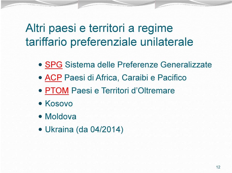 Generalizzate ACP Paesi di Africa, Caraibi e Pacifico