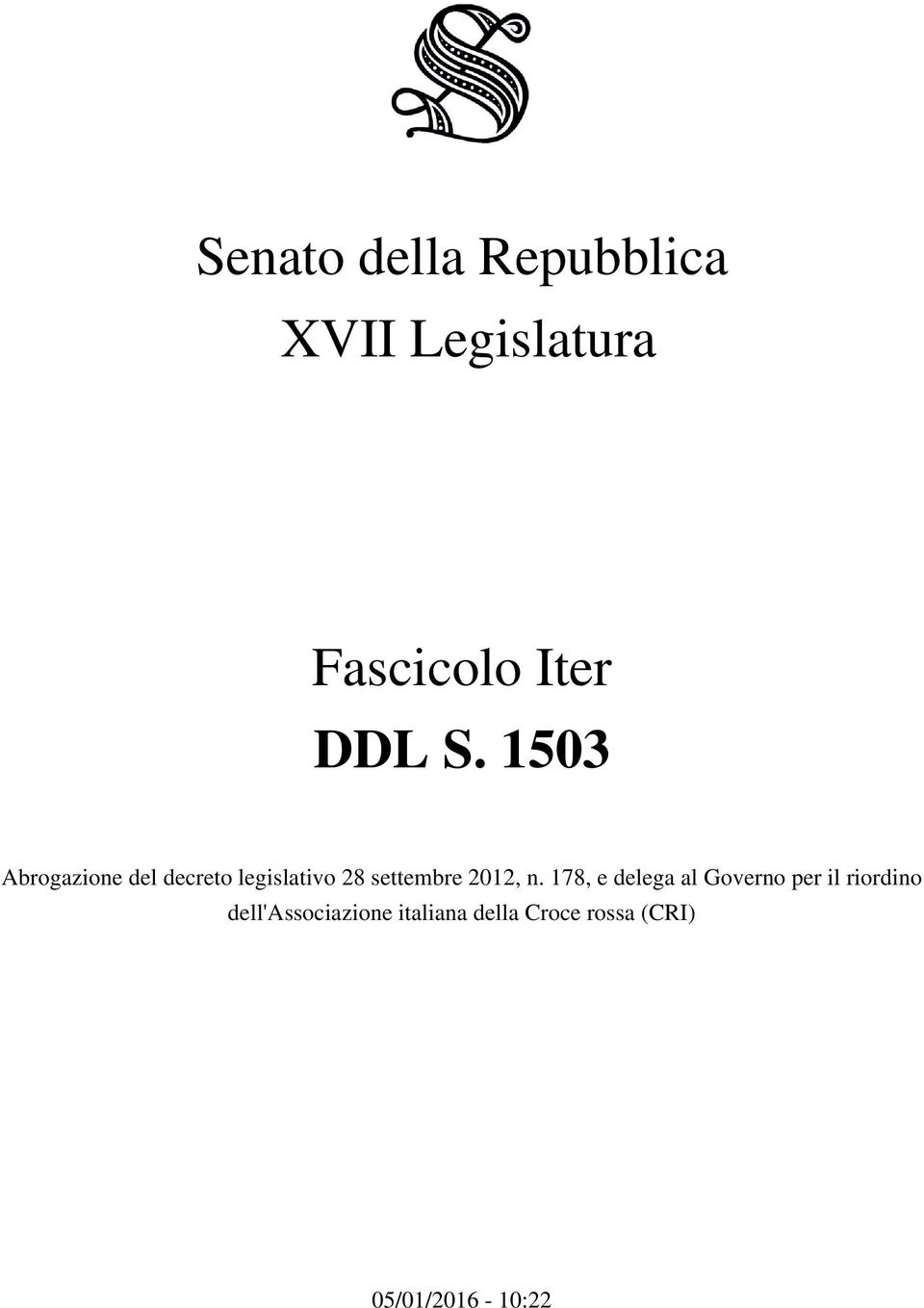 1503 Abrogazione del decreto legislativo 28 settembre