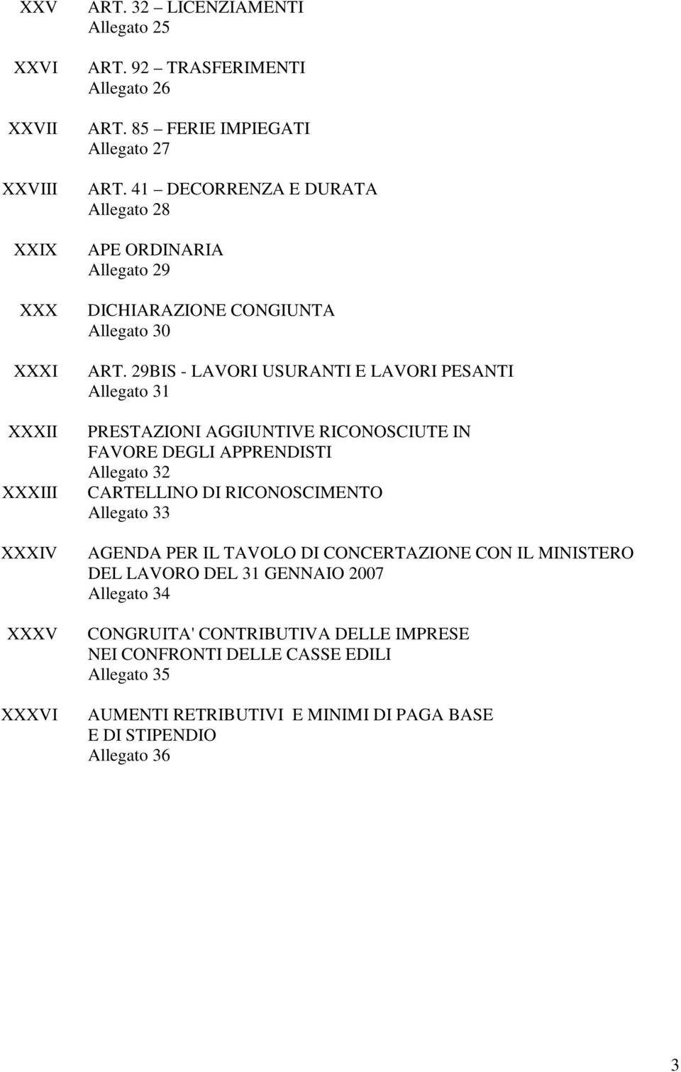 29BIS - LAVORI USURANTI E LAVORI PESANTI Allegato 31 PRESTAZIONI AGGIUNTIVE RICONOSCIUTE IN FAVORE DEGLI APPRENDISTI Allegato 32 CARTELLINO DI RICONOSCIMENTO Allegato 33