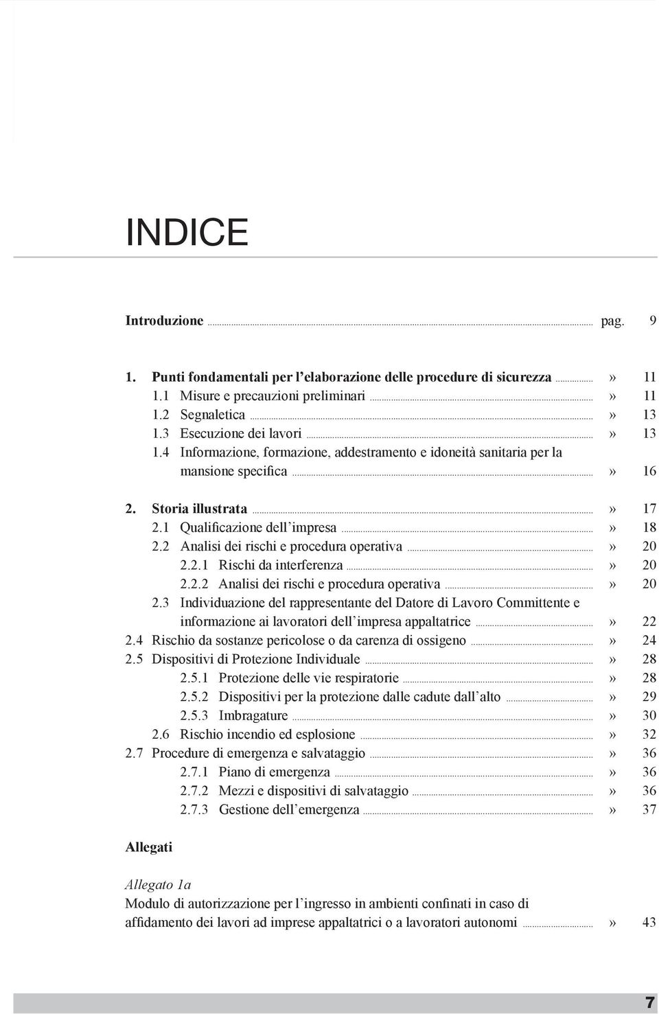 Storia illustrata...» 17 2.1 Qualificazione dell impresa...» 18 2.2 Analisi dei rischi e procedura operativa...» 20 2.