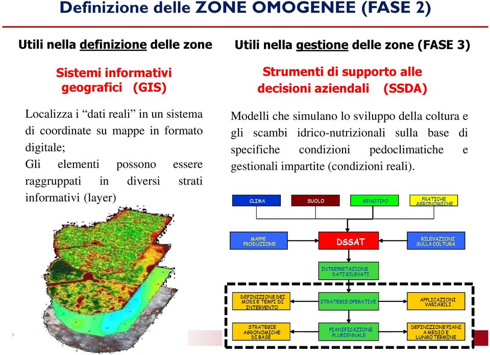 (layer) Utili nella gestione delle zone (FASE 3) Strumenti di supporto alle decisioni aziendali (SSDA) Modelli che simulano lo