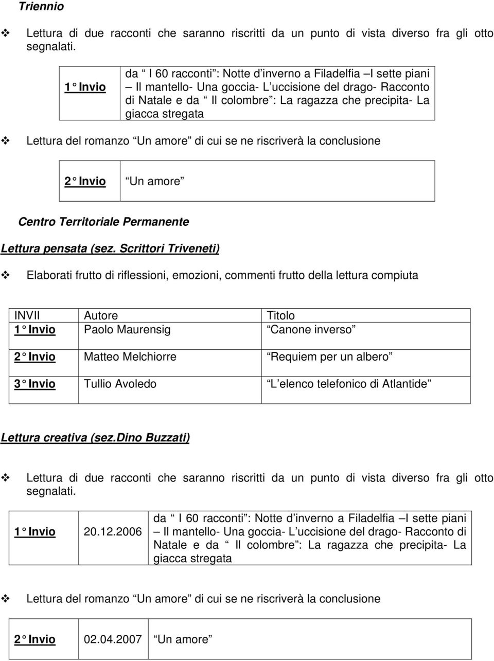 stregata Lettura del romanzo Un amore di cui se ne riscriverà la conclusione 2 Invio Un amore Centro Territoriale Permanente Lettura pensata (sez.