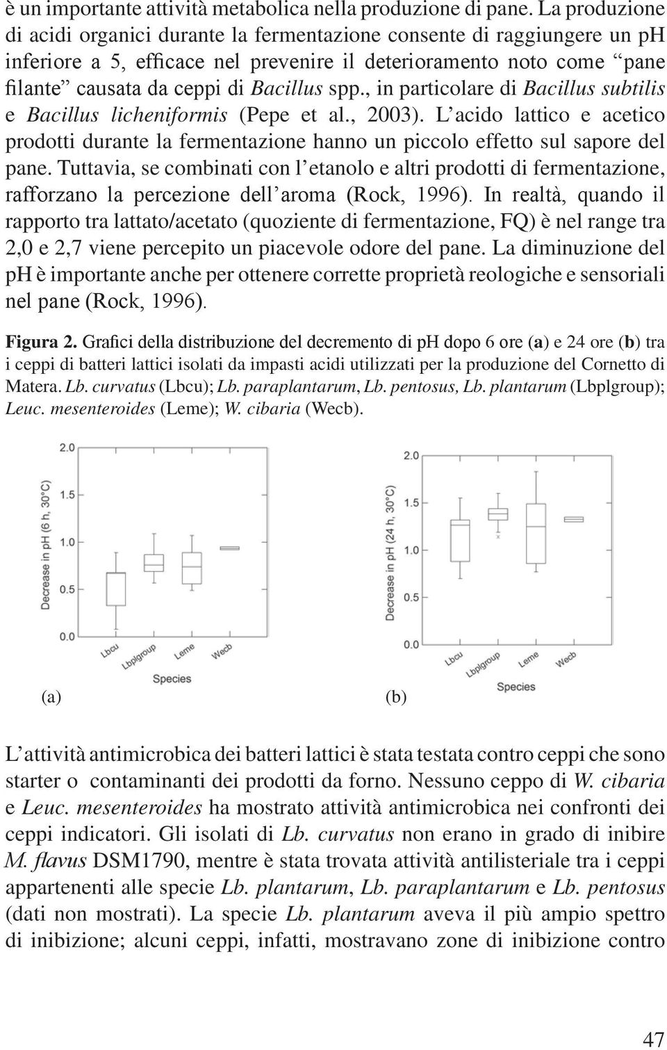 , in particolare di Bacillus subtilis e Bacillus licheniformis (Pepe et al., 2003). L acido lattico e acetico prodotti durante la fermentazione hanno un piccolo effetto sul sapore del pane.