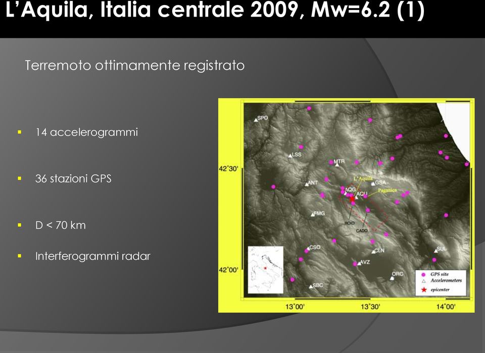 registrato 14 accelerogrammi 36