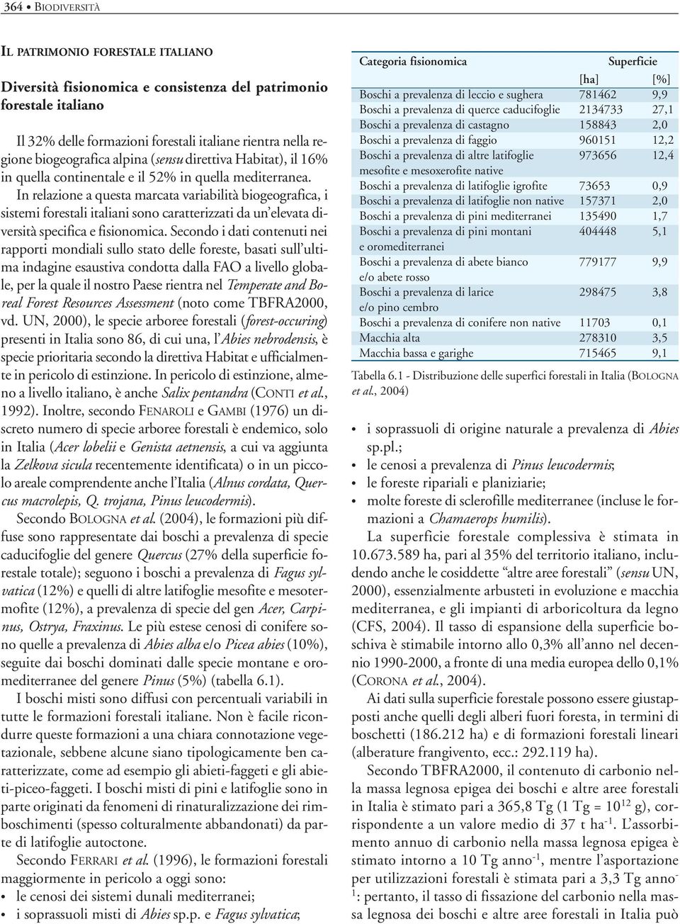 In relazione a questa marcata variabilità biogeografica, i sistemi forestali italiani sono caratterizzati da un elevata diversità specifica e fisionomica.