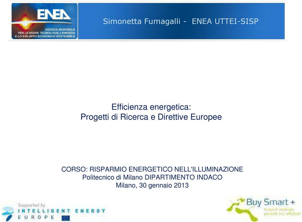 CORSO: RISPARMIO ENERGETICO NELL'ILLUMINAZIONE