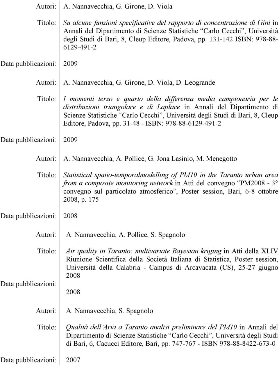 pp. 131-142 ISBN: 978-88- 6129-491-2 2009  Viola, D.