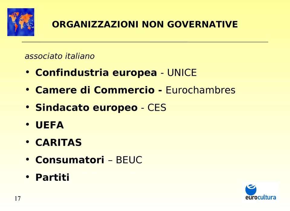 Camere di Commercio - Eurochambres Sindacato