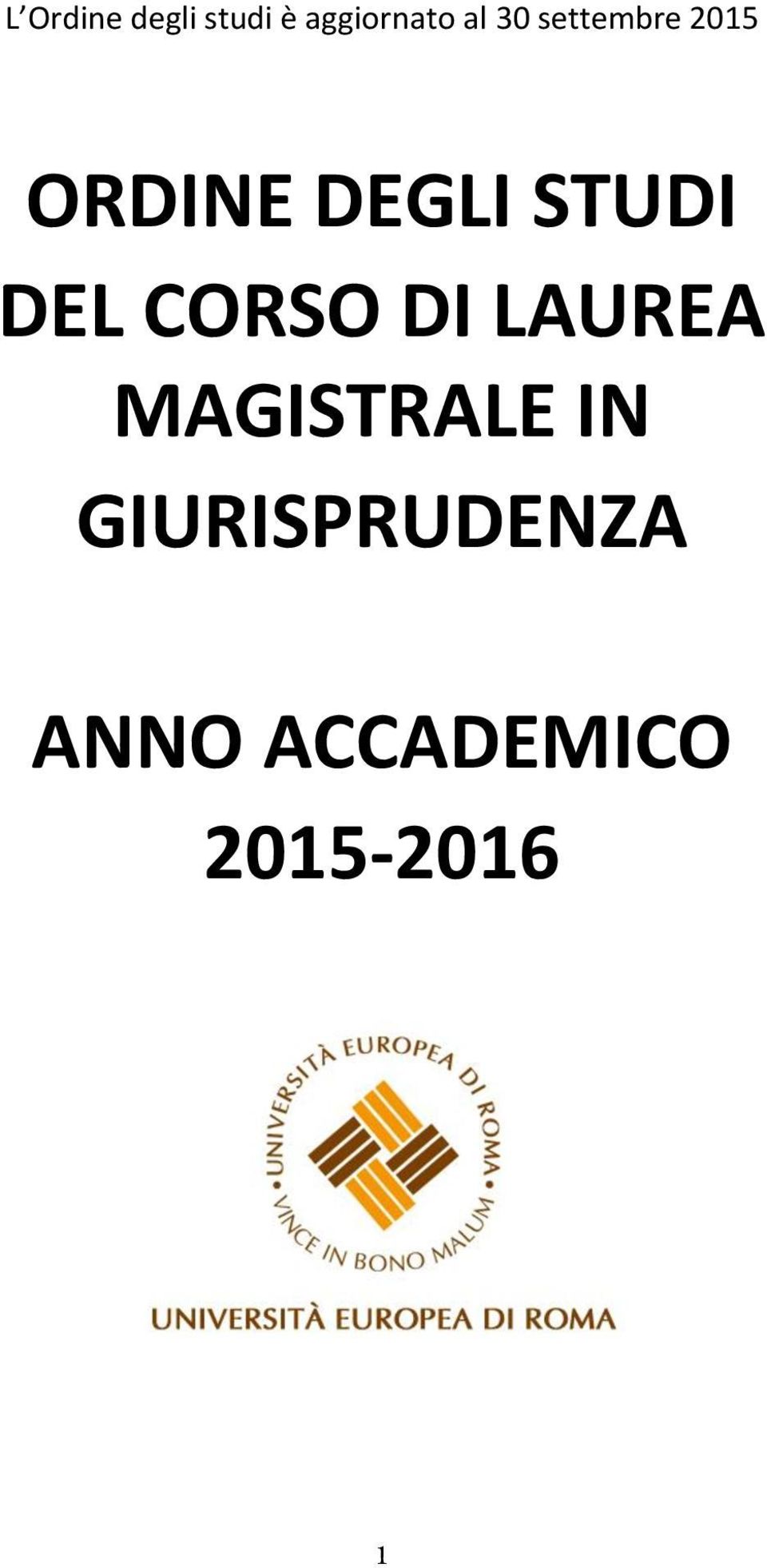 DEL CORSO DI LAUREA MAGISTRALE IN