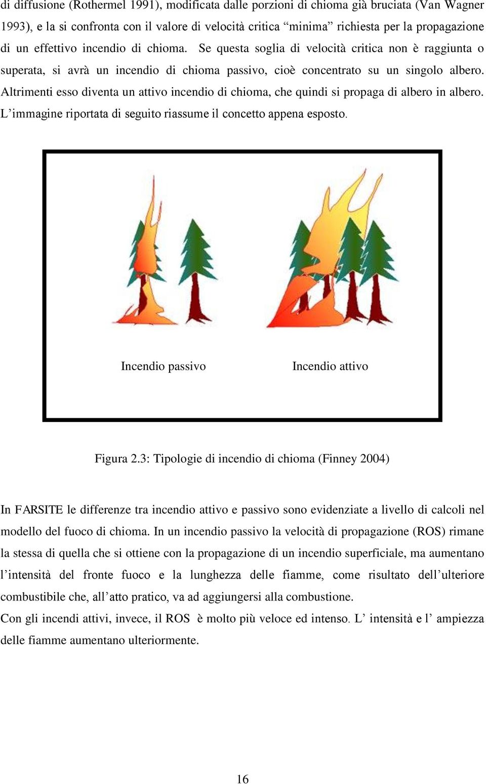 Altrimenti esso diventa un attivo incendio di chioma, che quindi si propaga di albero in albero. L immagine riportata di seguito riassume il concetto appena esposto.