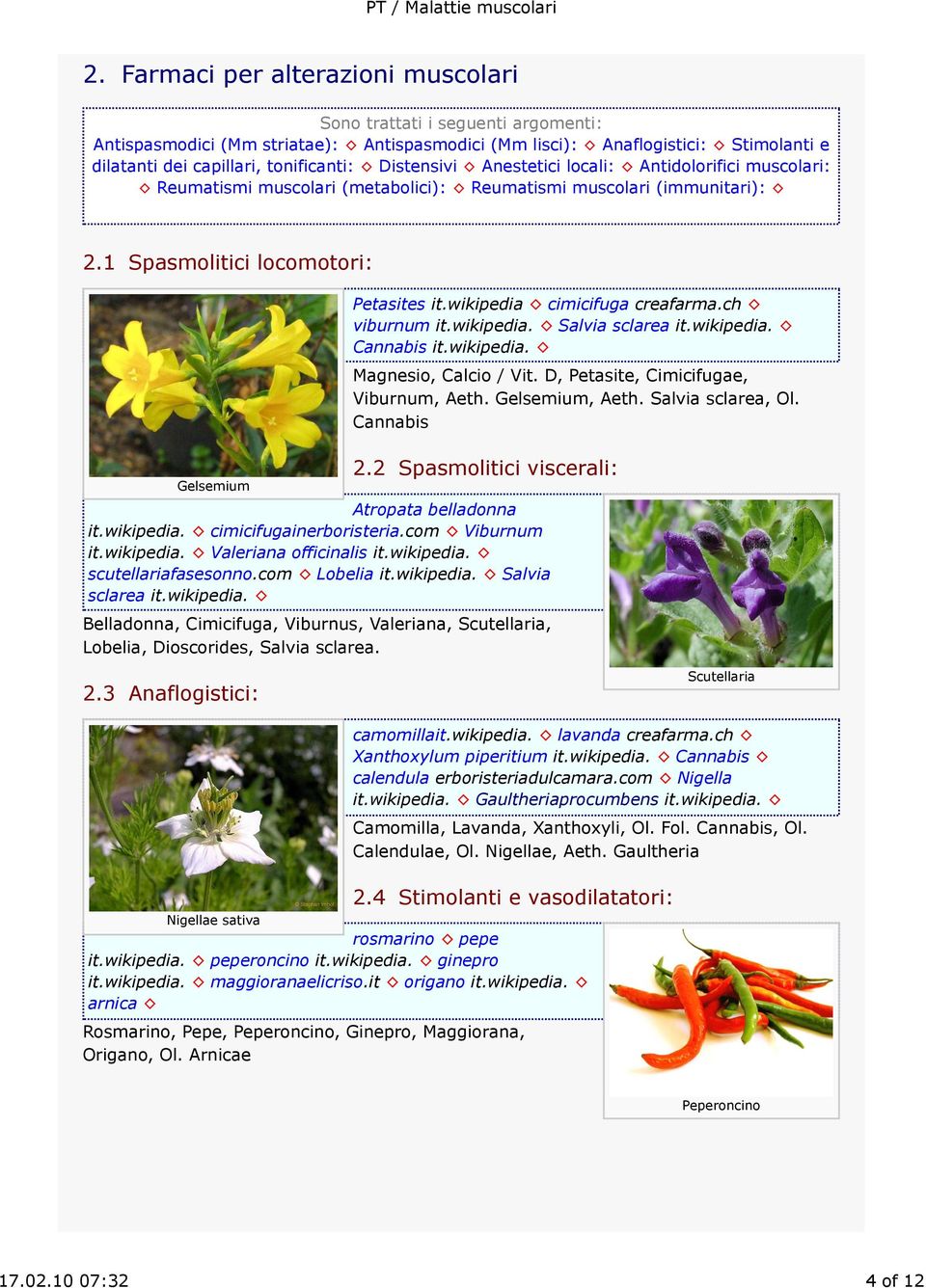 wikipedia cimicifuga creafarma.ch viburnum it.wikipedia. Salvia sclarea it.wikipedia. Cannabis it.wikipedia. Magnesio, Calcio / Vit. D, Petasite, Cimicifugae, Viburnum, Aeth. Gelsemium, Aeth.