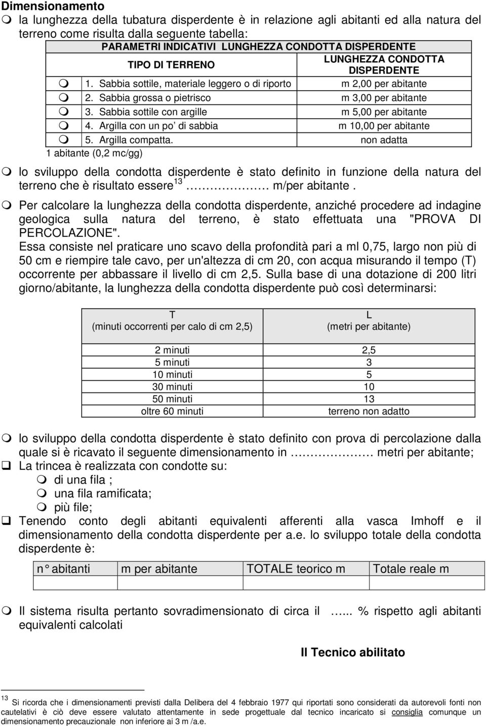 Sabbia sottile con argille m 5,00 per abitante 4. Argilla con un po di sabbia m 10,00 per abitante 5. Argilla compatta.