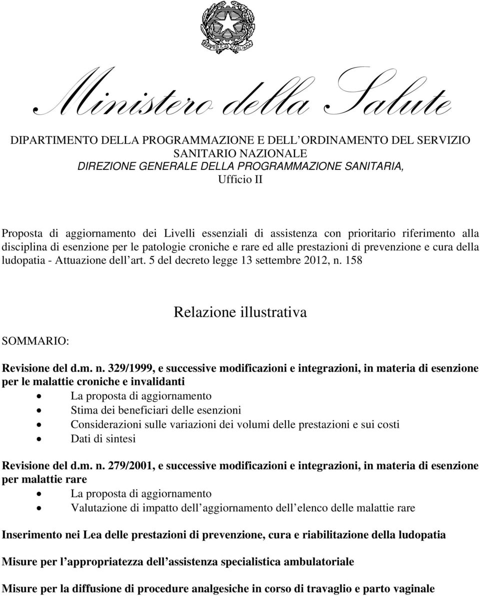 dell art. 5 del decreto legge 13 settembre 2012, n.