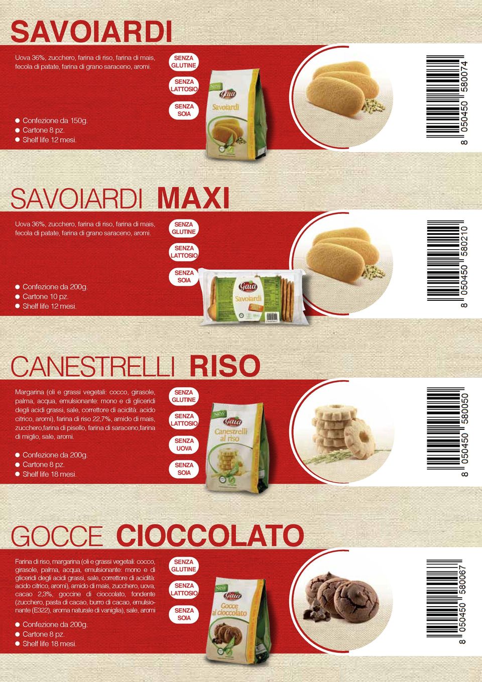 CANESTRELLI RISO Margarina (oli e grassi vegetali: cocco, girasole, palma, acqua, emulsionante: mono e di gliceridi degli acidi grassi, sale, correttore di acidità: acido citrico, aromi), farina di