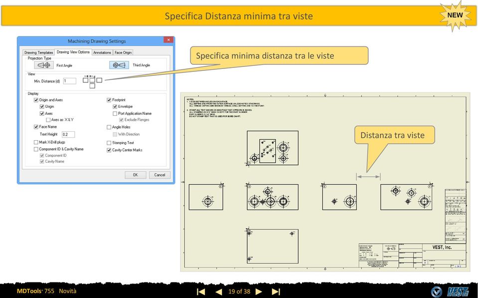 distanza tra le viste Distanza