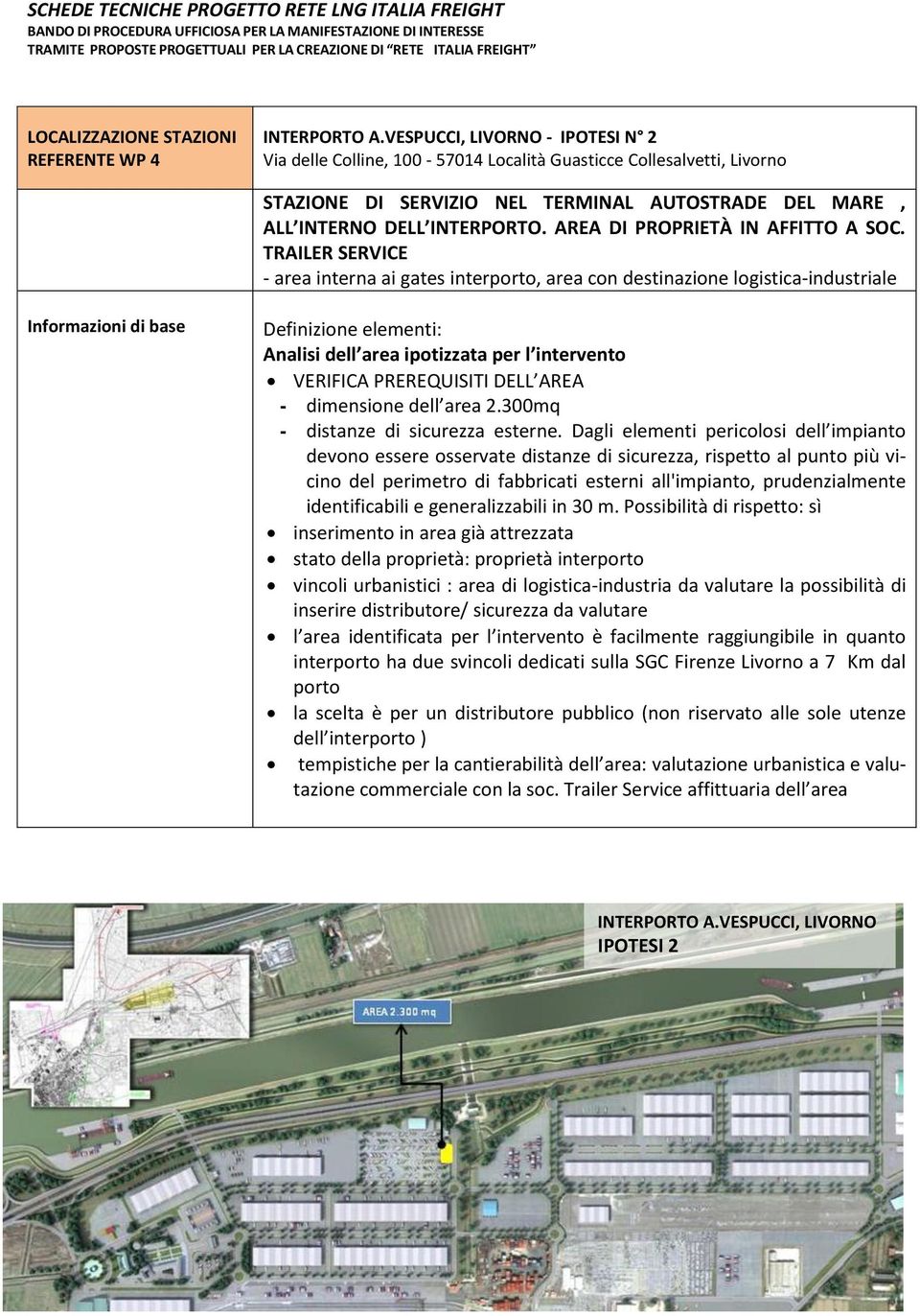 AREA DI PROPRIETÀ IN AFFITTO A SOC. TRAILER SERVICE - area interna ai gates interporto, area con destinazione logistica-industriale VERIFICA PREREQUITI DELL AREA - dimensione dell area 2.