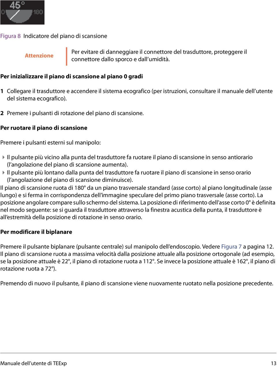 2 Premere i pulsanti di rotazione del piano di scansione.