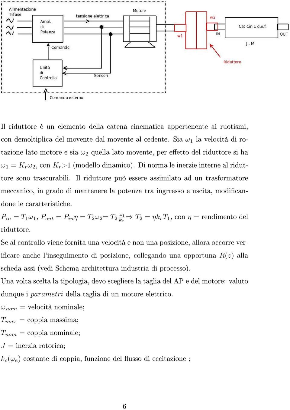 Di norma le inerzie interne al riduttore sono trascurabili.