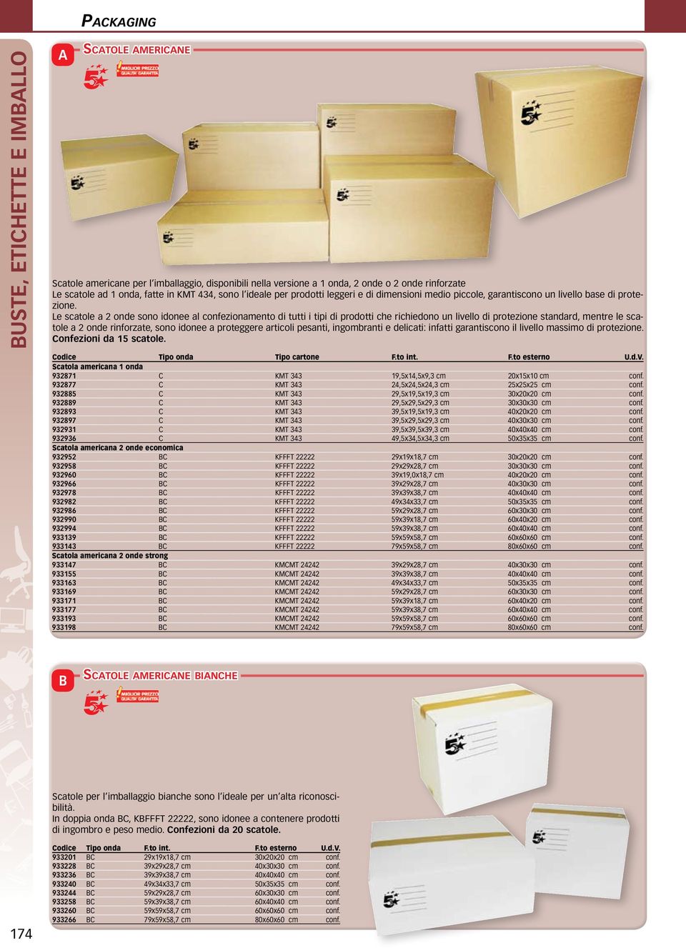 Le scatole a 2 onde sono idonee al confezionamento di tutti i tipi di prodotti che richiedono un livello di protezione standard, mentre le scatole a 2 onde rinforzate, sono idonee a proteggere