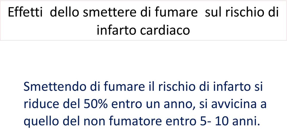 di infarto si riduce del 50% entro un anno, si