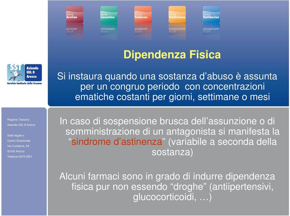 o di somministrazione di un antagonista si manifesta la sindrome d astinenza (variabile a seconda della