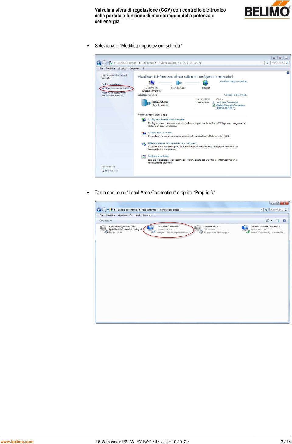 aprire Proprietà www.belimo.