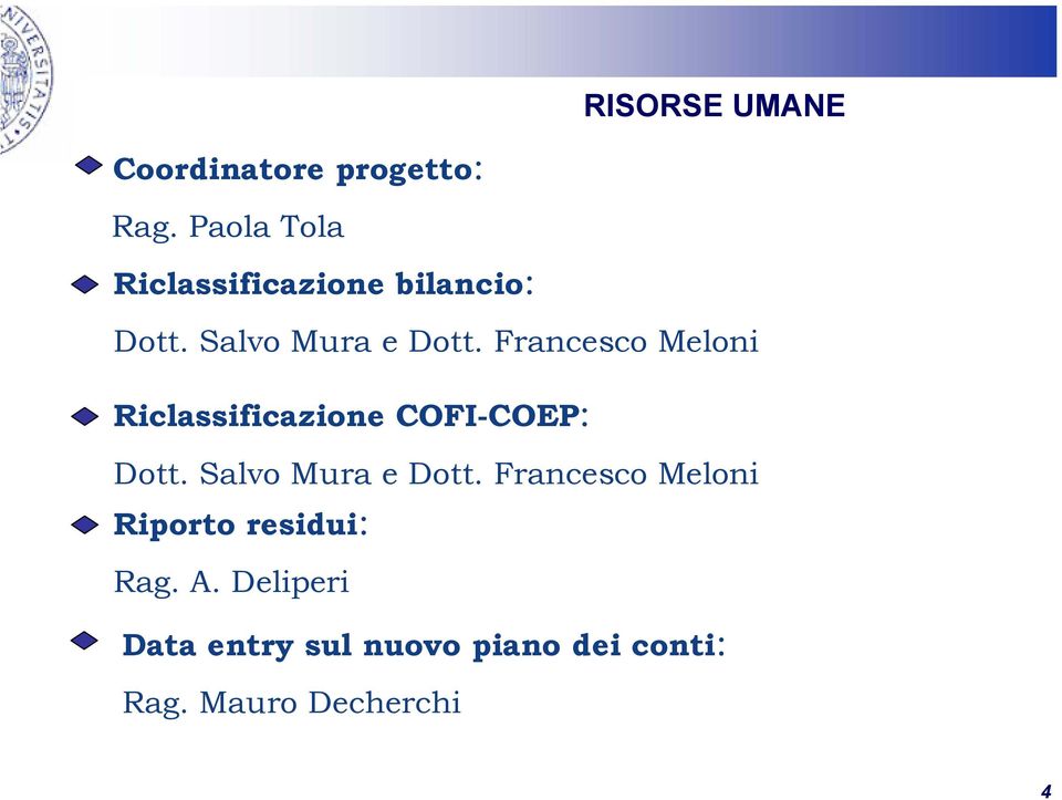 Francesco Meloni Riclassificazione COFI-COEP: Dott. Salvo Mura e Dott.