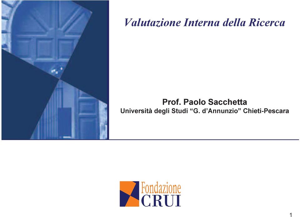 Paolo Sacchetta Università