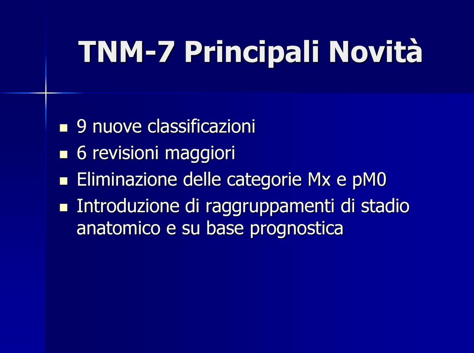 Eliminazione delle categorie Mx e pm0