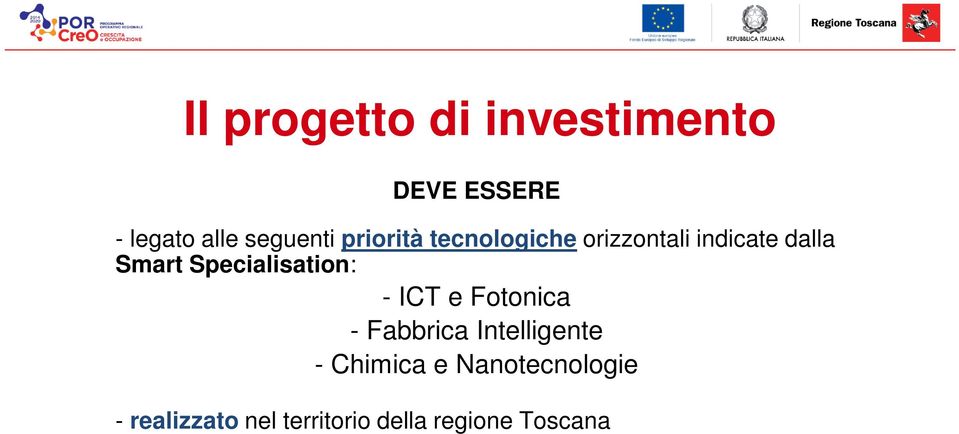 Specialisation: - ICT e Fotonica - Fabbrica Intelligente -