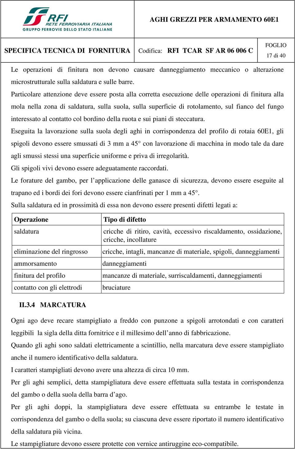 interessato al contatto col bordino della ruota e sui piani di steccatura.