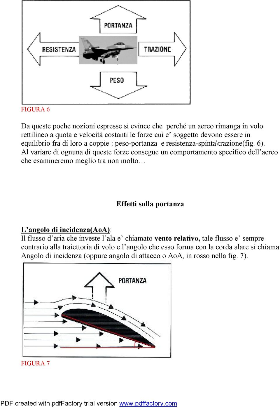 Al variare di ognuna di queste forze consegue un comportamento specifico dell aereo che esamineremo meglio tra non molto Effetti sulla portanza L angolo di