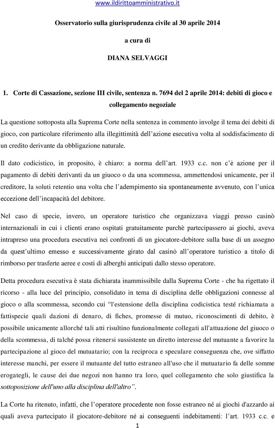 alla illegittimità dell azione esecu