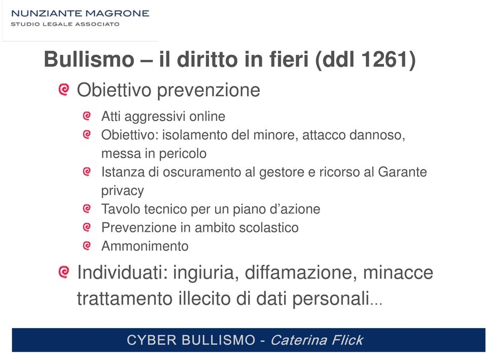 ricorso al Garante privacy Tavolo tecnico per un piano d azione Prevenzione in ambito