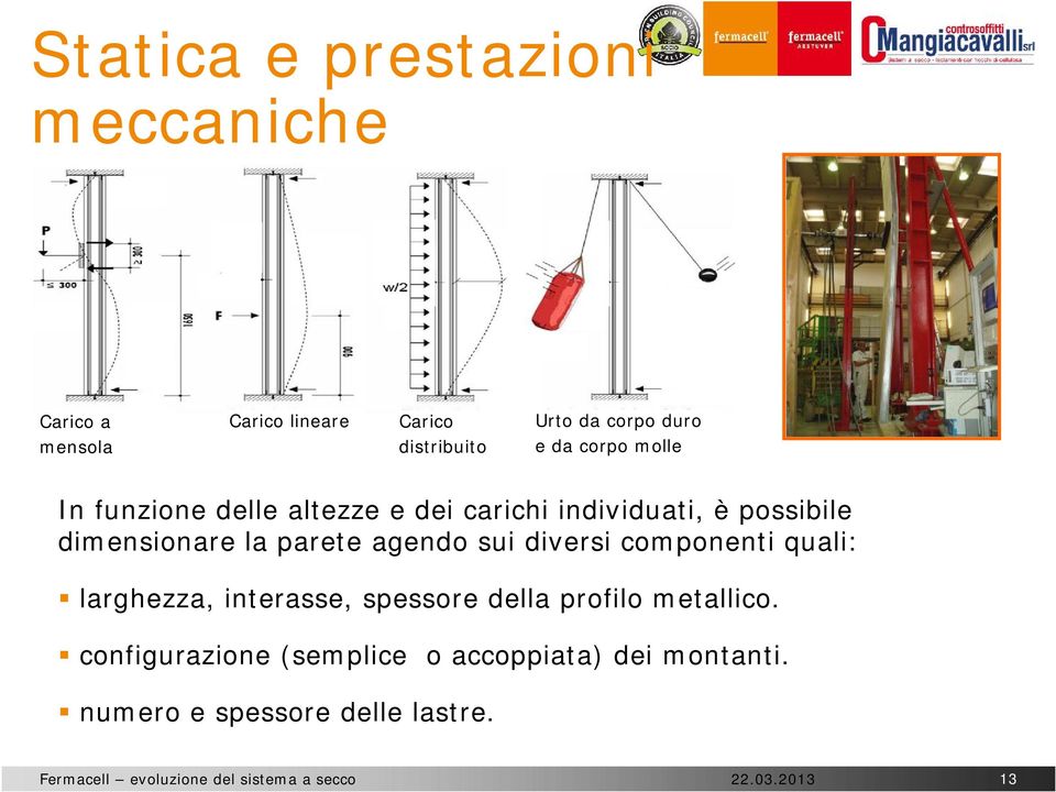 dimensionare la parete agendo sui diversi componenti quali: larghezza, interasse, spessore della