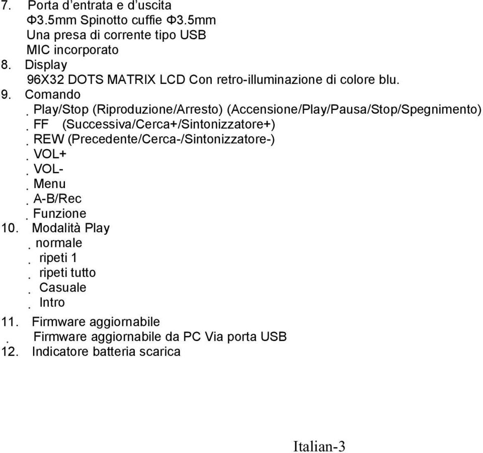 X32 DOTS MATRIX LCD Con retro-illuminazione di colore blu. 9.