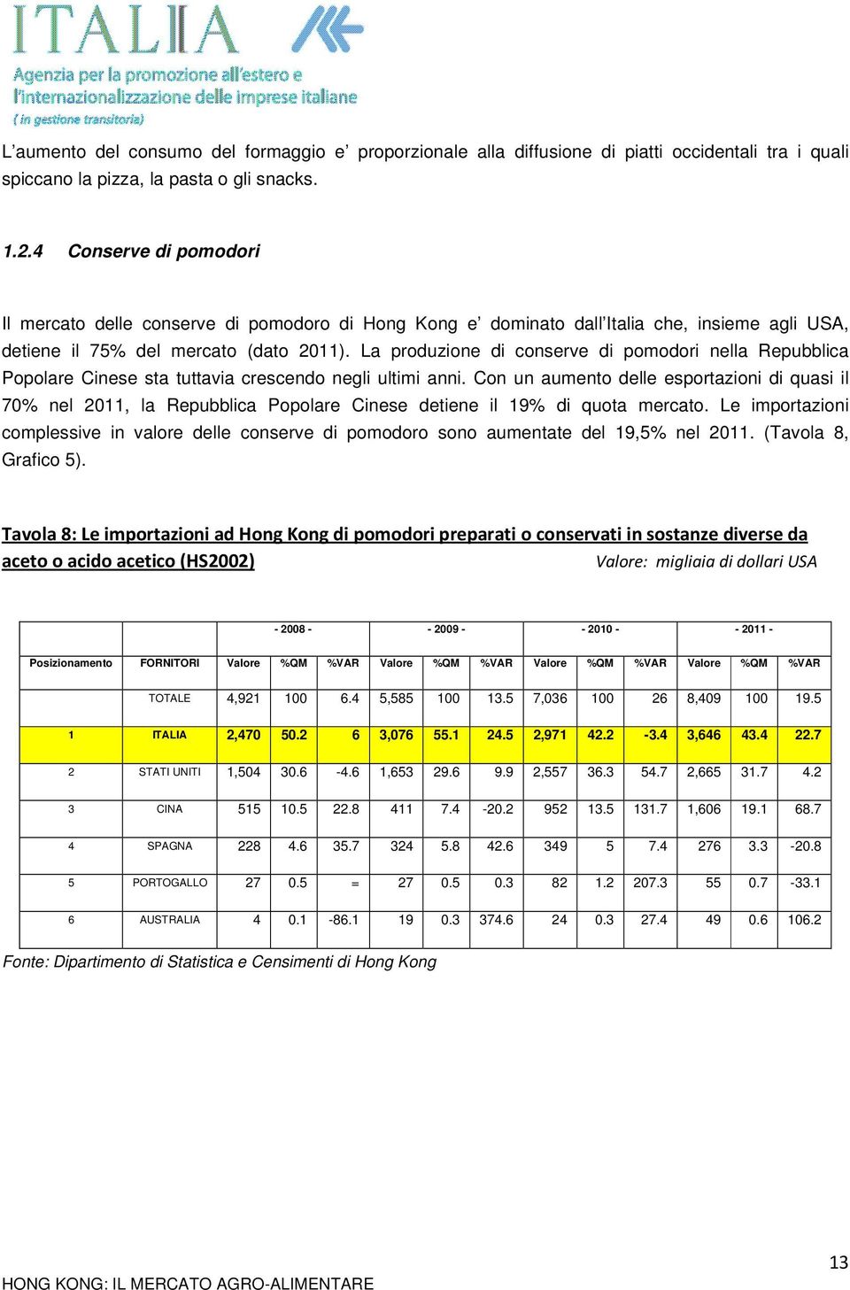 La produzione di conserve di pomodori nella Repubblica Popolare Cinese sta tuttavia crescendo negli ultimi anni.