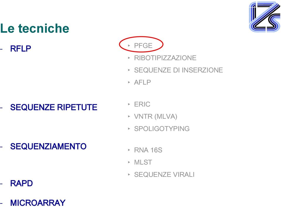 RIPETUTE - SEQUENZIAMENTO - RAPD ERIC VNTR