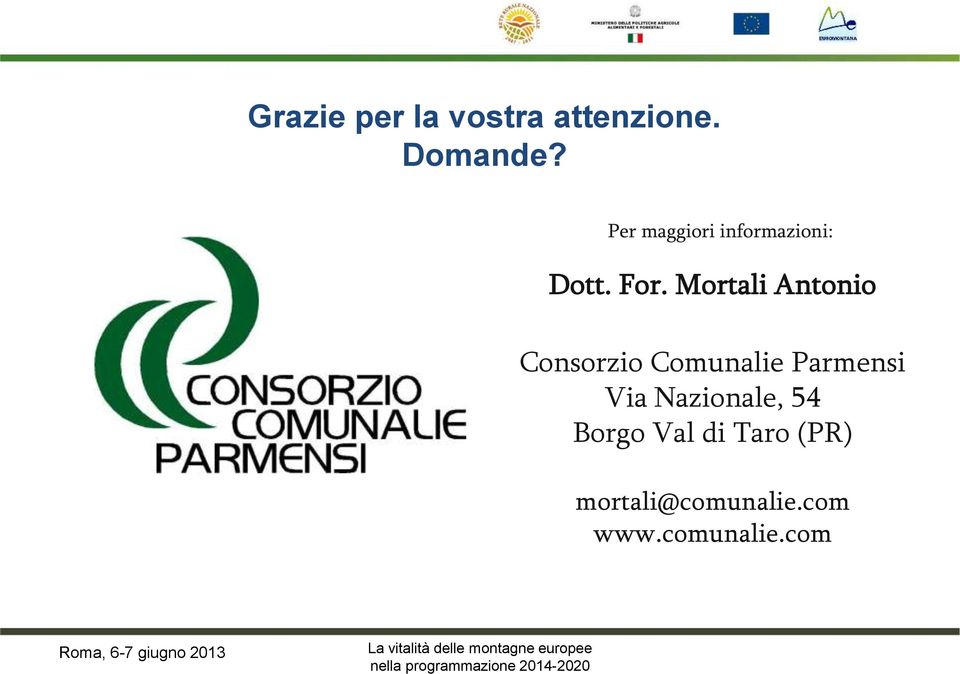 Mortali Antonio Consorzio Comunalie Parmensi Via