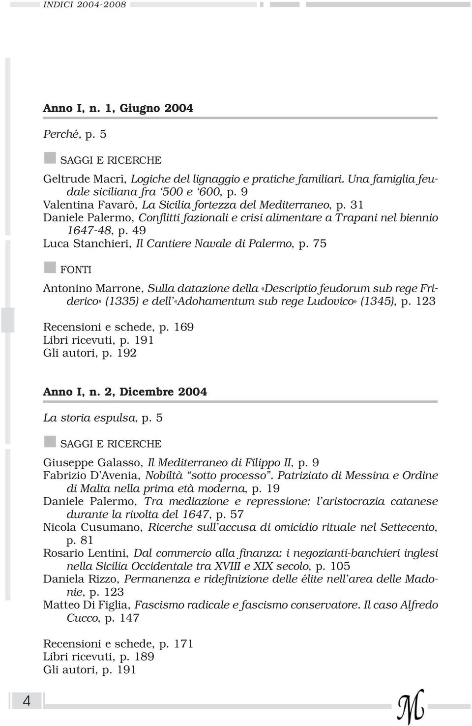 49 Luca Stanchieri, Il Cantiere Navale di Palermo, p. 75 Antonino Marrone, Sulla datazione della «Descriptio feudorum sub rege Friderico» (1335) e dell «Adohamentum sub rege Ludovico» (1345), p.