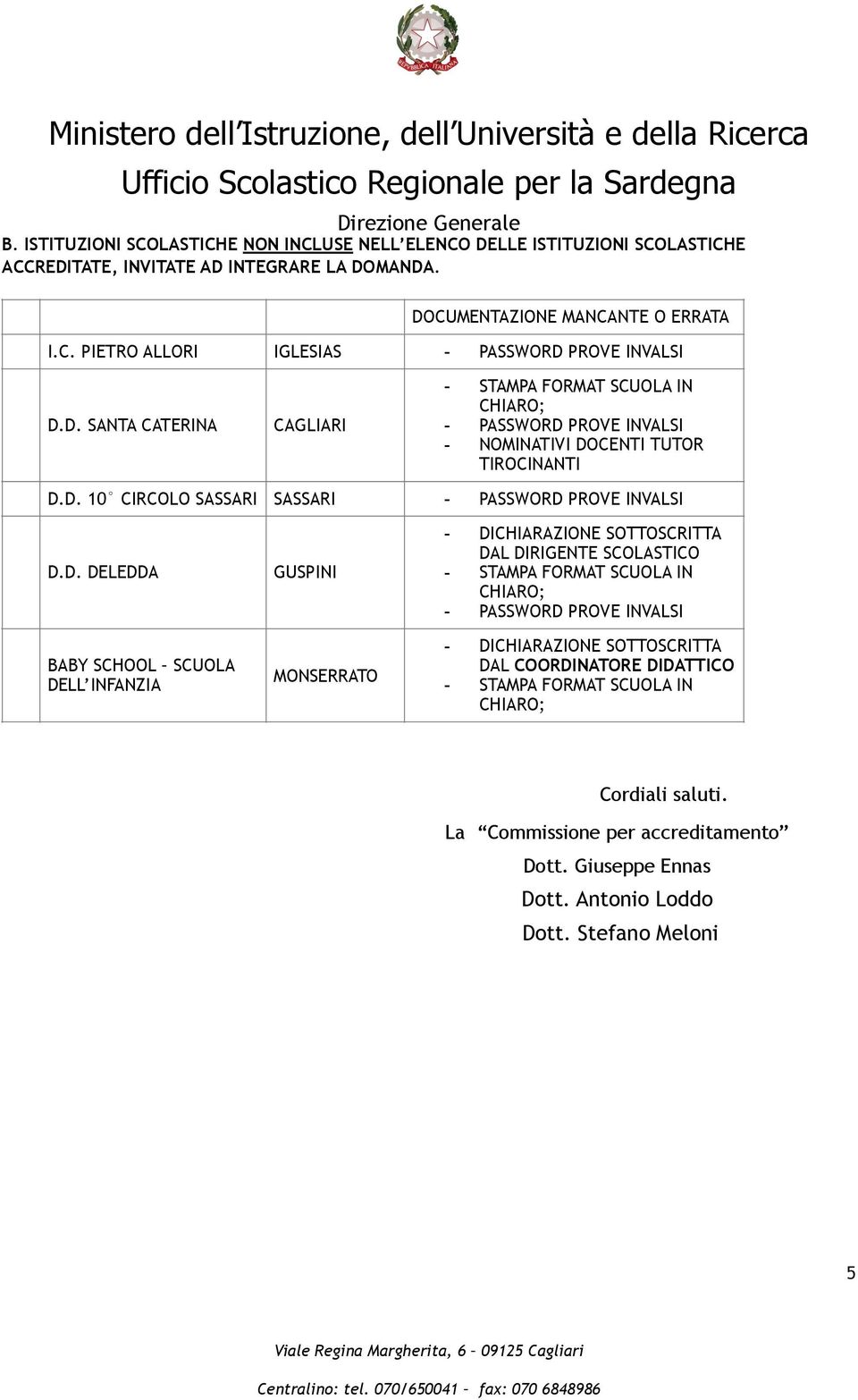 SCHOOL SCUOLA DELL INFANZIA GUSPINI MONSERRATO - DICHIARAZIONE SOTTOSCRITTA DAL DIRIGENTE SCOLASTICO - PASSWORD PROVE INVALSI - DICHIARAZIONE SOTTOSCRITTA DAL