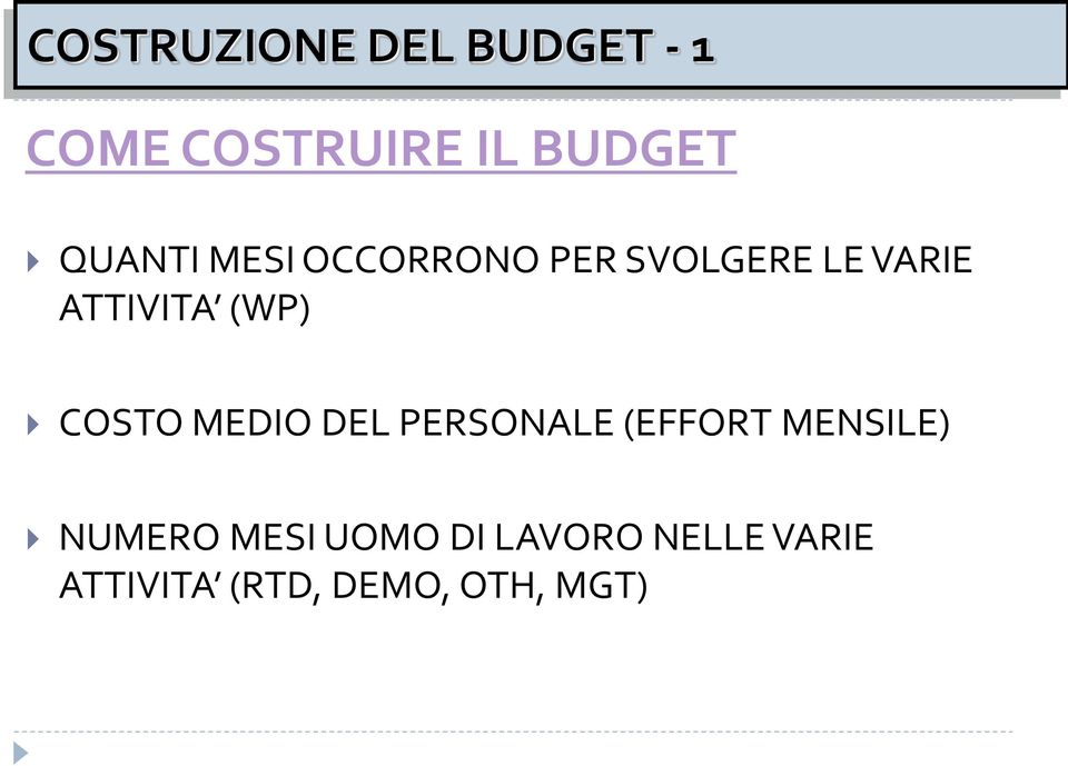 (WP) COSTO MEDIO DEL PERSONALE (EFFORT MENSILE) NUMERO